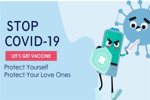 Cartoon vaccination campaign illustration vector