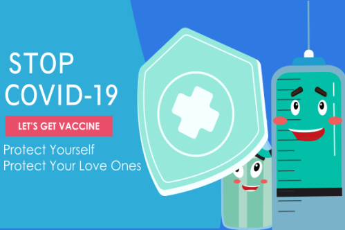 Cartoon vaccination campaign illustration vector