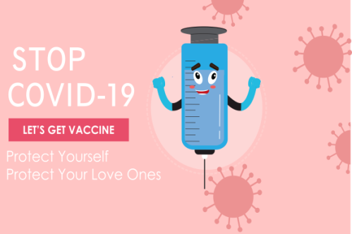 Cartoon vaccination campaign illustration vector
