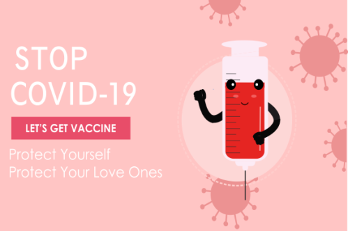 Cartoon vaccination campaign illustration vector