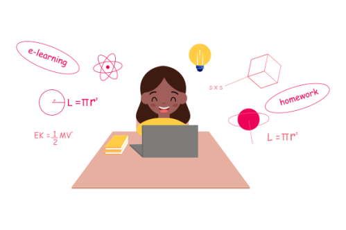 E-learning, online education concept illustration