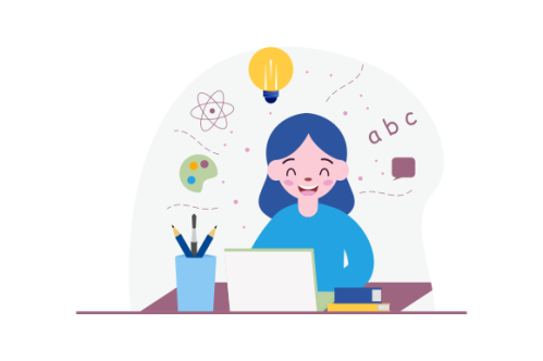 E-learning, online education concept illustration