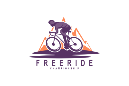 Detailed bike cycling logo template