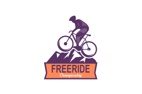 Detailed bike cycling logo template