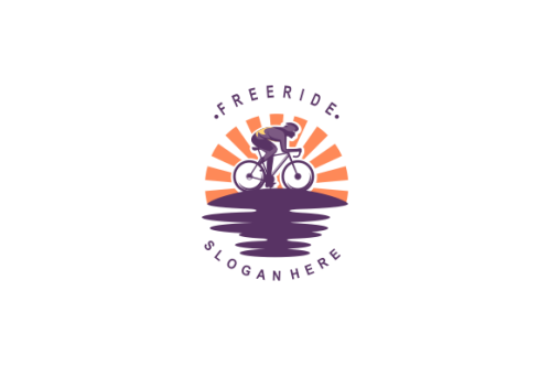 Detailed bike cycling logo template