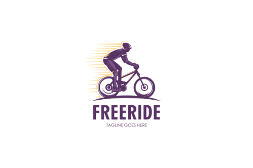 Detailed bike cycling logo template