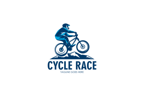 Detailed bike cycling logo template