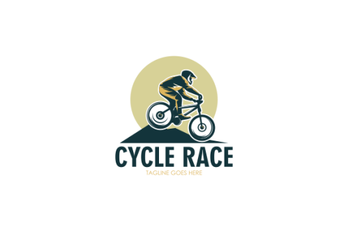 Detailed bike cycling logo template