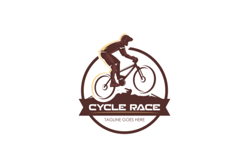 Detailed bike cycling logo template