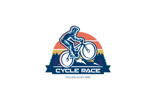 Detailed bike cycling logo template