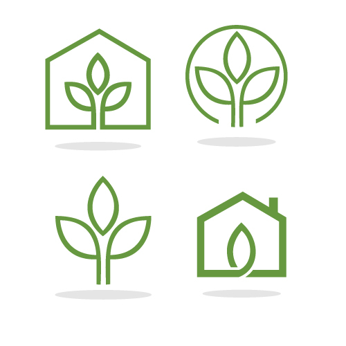 Green house logo themplate
